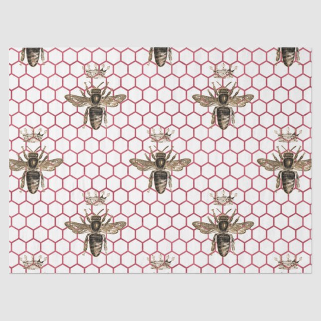Papier Mousseline Série Red Rose Bee Design 34 (Recto)
