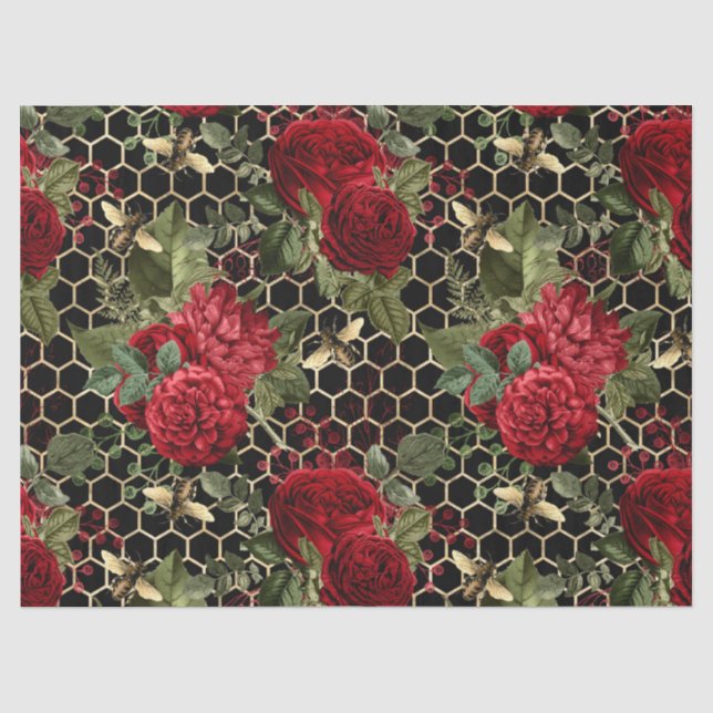 Papier Mousseline Série Red Rose Bee Design 46 (Recto)
