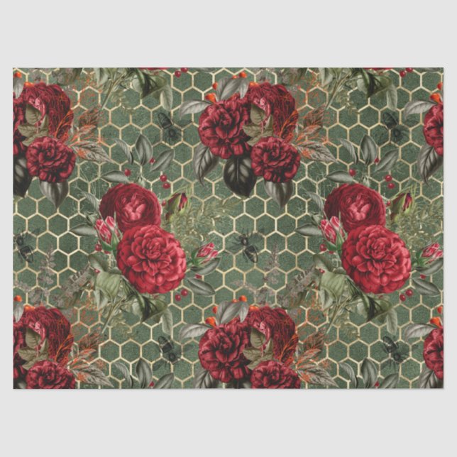 Papier Mousseline Série Red Rose Bee Design 58 (Recto)