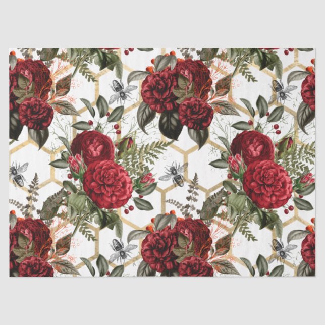Papier Mousseline Série Red Rose Bee Design 62 (Recto)