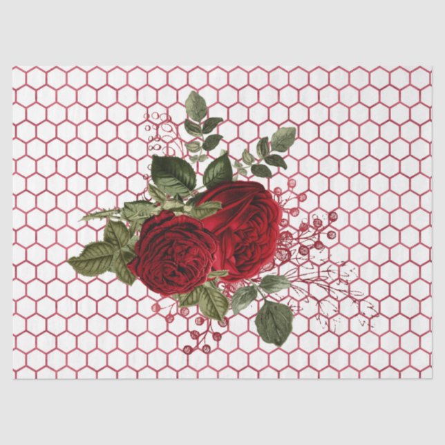 Papier Mousseline Série Red Rose Bee Design 67 (Recto)