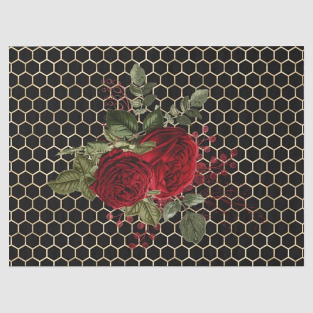 Papier Mousseline Série Red Rose Bee Design 68 (Recto)