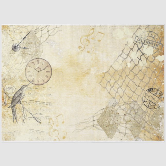 Papier Mousseline Série Shabby Chic Cream Design 2 (Recto)