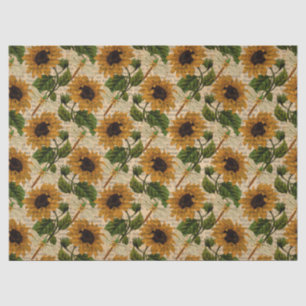 Papier Mousseline Série Tournesols et Libellules Design 12