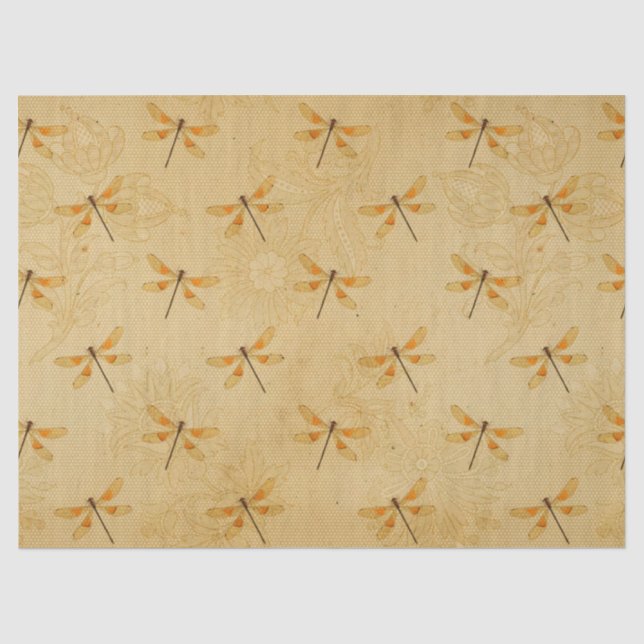 Papier Mousseline Série Tournesols et Libellules Design 17 (Recto)