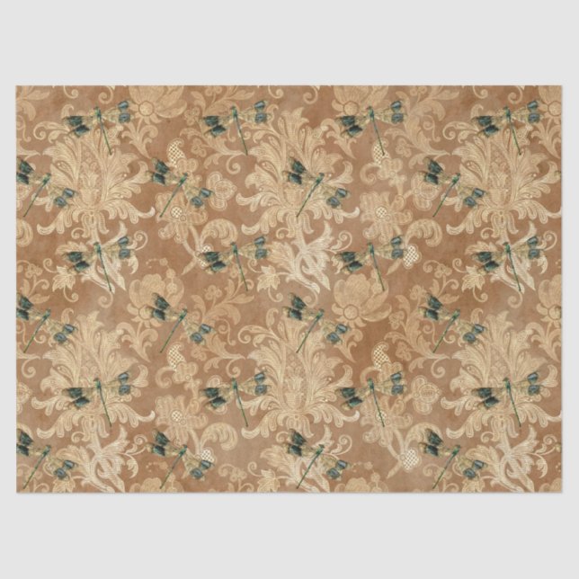 Papier Mousseline Série Tournesols et libellules Design 8 (Recto)