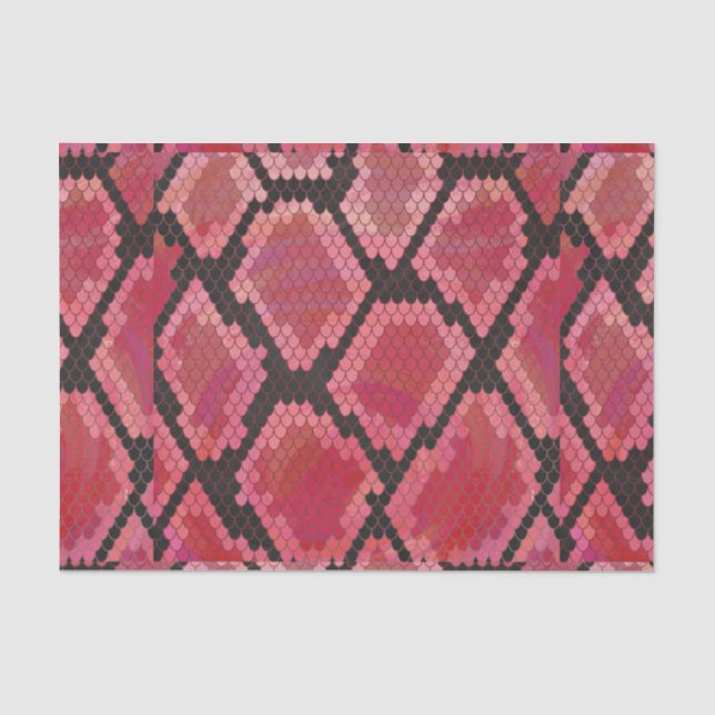 Papier Mousseline Serpent noir et rouge (Recto)