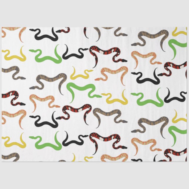 Papier Mousseline Serpents colorés Python Reptile Motif (Recto)