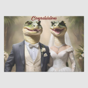 Papier Mousseline "Serrer l'amour : une affaire Mariage crocodilienn