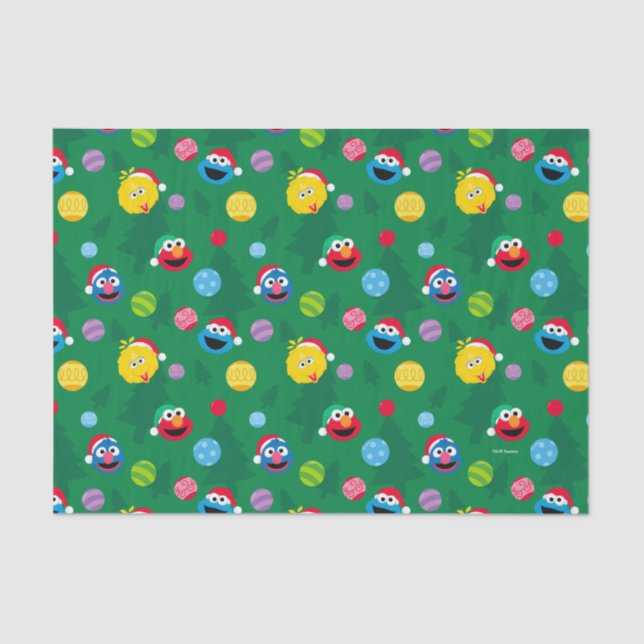 Papier Mousseline Sesame Street Christmas Tree Motif (Recto)