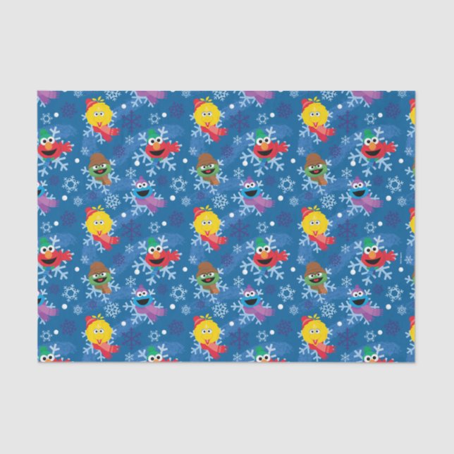 Papier Mousseline Sesame Street Winter Snowflake Motif (Recto)