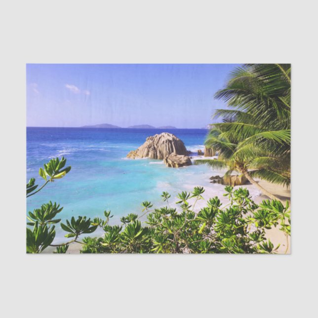 Papier Mousseline Seychelles Tropical Island Beach (Recto)
