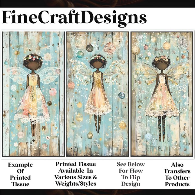 Papier Mousseline Shabby Chic African American Angels AM2 Découpage (Créateur téléchargé)