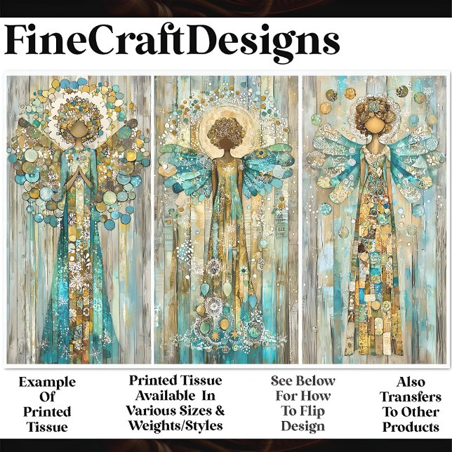 Papier Mousseline Shabby Chic African American Angels AM3 Découpage (Créateur téléchargé)