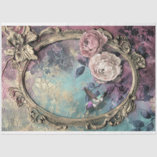 Papier Mousseline Shabby Chic, baroque vintage, art colibri