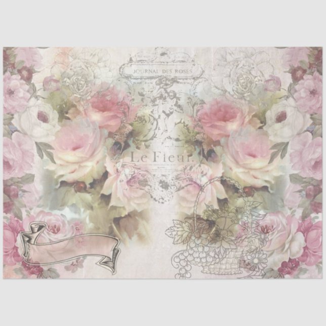 Papier Mousseline Shabby Chic Collage Series Design 1 (Recto)