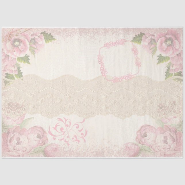 Papier Mousseline Shabby Chic Collage Series Design 17 (Recto)