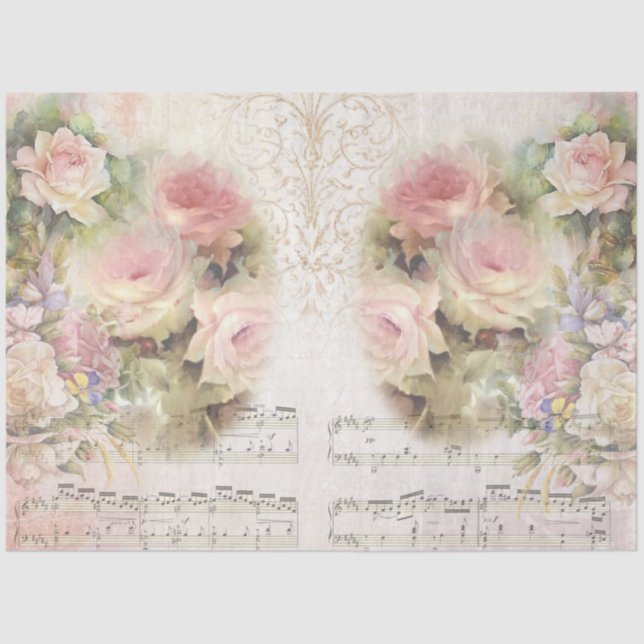 Papier Mousseline Shabby Chic Collage Series Design 4 (Recto)