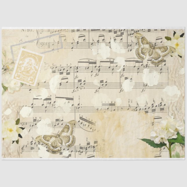 Papier Mousseline Shabby Chic Cream Series Design 1 (Recto)