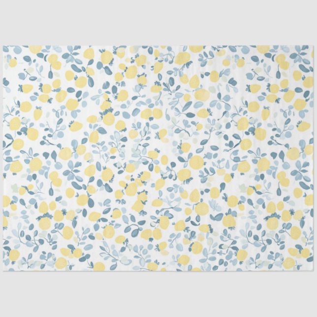 Papier Mousseline Shabby Chic Lemon Floral Series Design #4 (Recto)