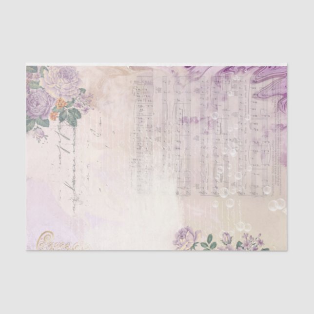 Papier Mousseline Shabby Chic Lilac Series Design 1 (Recto)