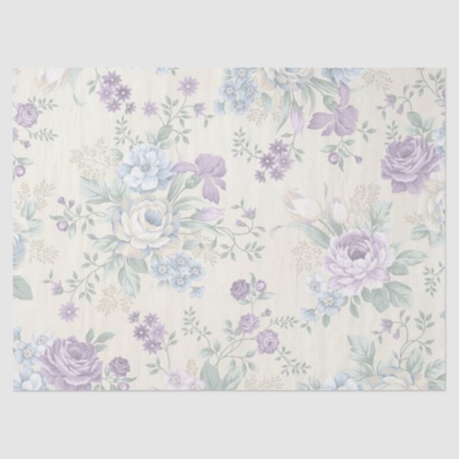 Papier Mousseline Shabby Chic Lilac Series Design 18 (Recto)