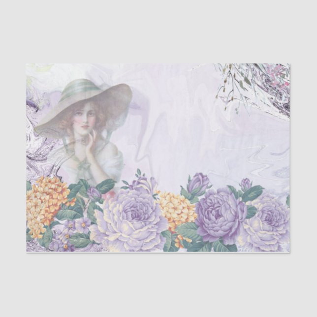 Papier Mousseline Shabby Chic Lilac Series Design 2 (Recto)
