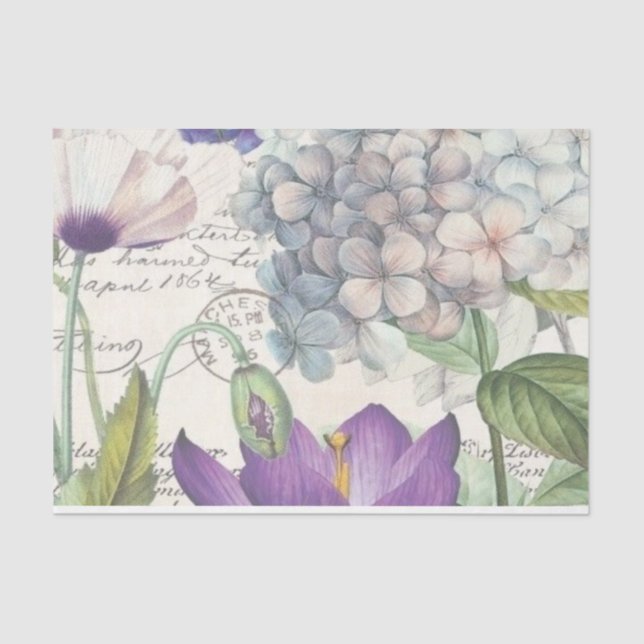 Papier Mousseline Shabby Chic Lilac Series Design 4 (Recto)