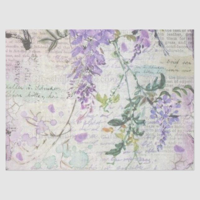 Papier Mousseline Shabby Chic Lilac Series Design 7 (Recto)