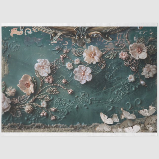 Papier Mousseline Shabby Chic, Papillon et conception mixte de média (Recto)