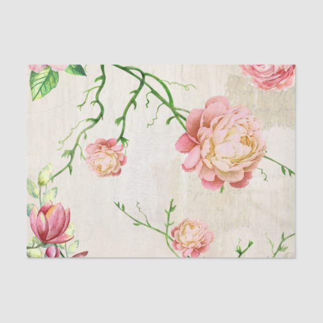 Papier Mousseline Shabby Chic Rose Series Design 2 (Recto)