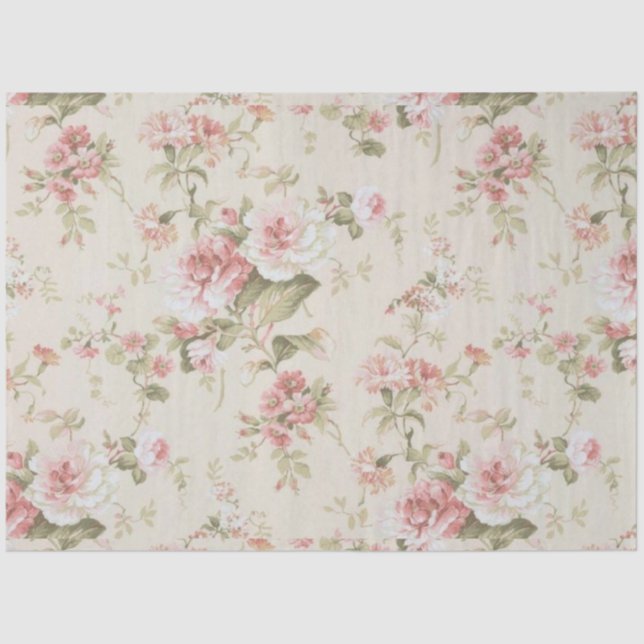 Papier Mousseline Shabby Chic Rose Series Design 2 (Recto)