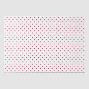 Papier Mousseline Shabby Chic Simple Red Hearts Motif sur Blanc