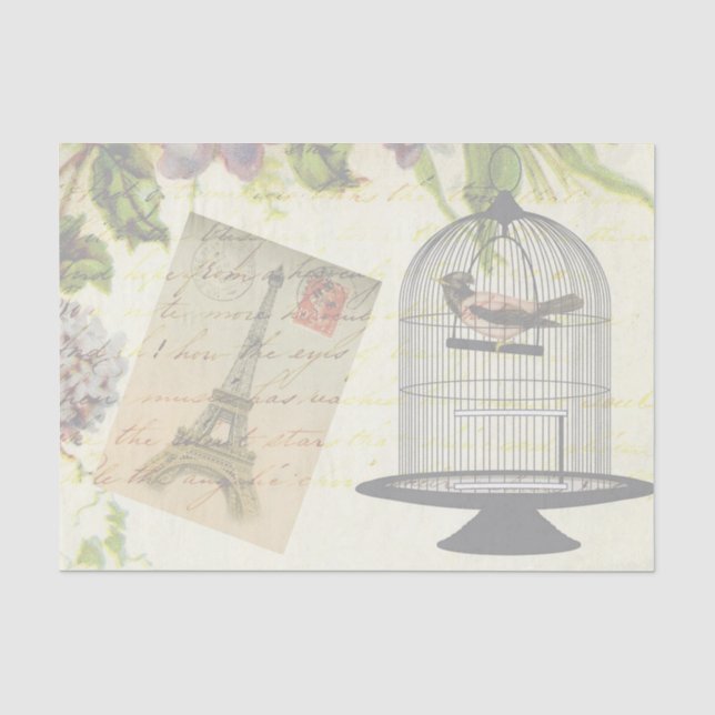Papier Mousseline Shabby-Chic Vintage Paris (Recto)