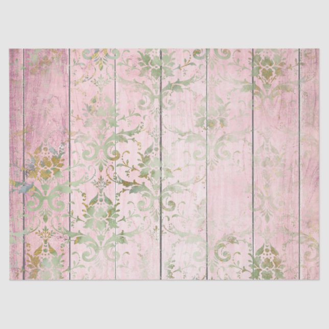 Papier Mousseline Shabby Chic Wood Series Design 12 (Recto)