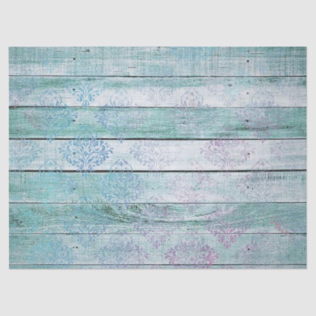 Papier Mousseline Shabby Chic Wood Series Design 6 (Recto)