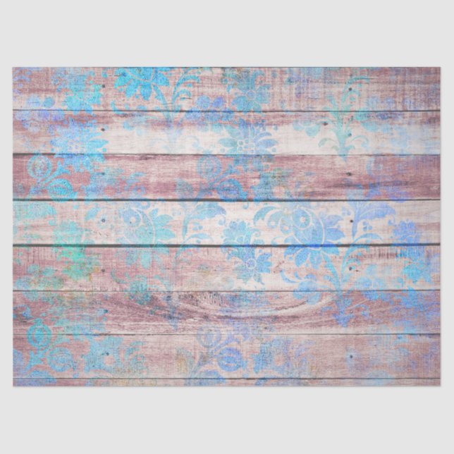 Papier Mousseline Shabby Chic Wood Series Design 7 (Recto)