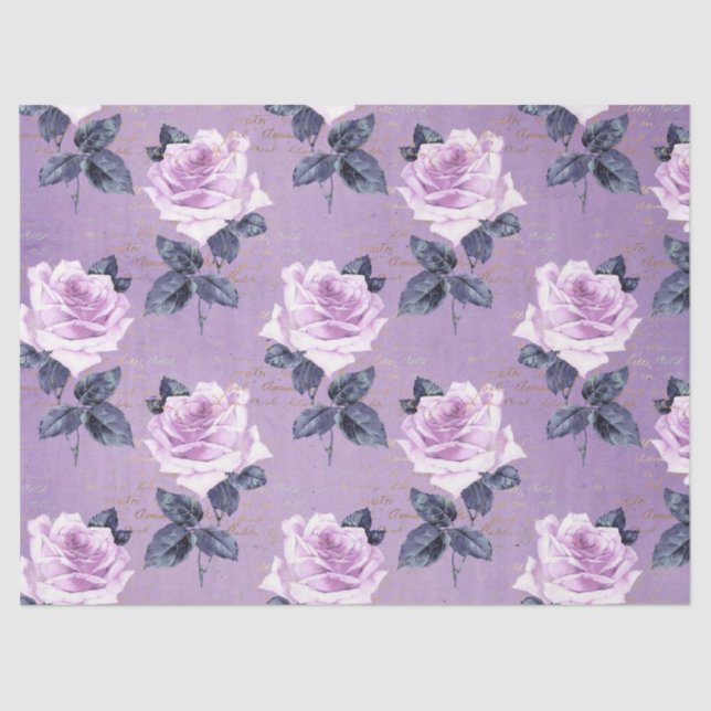 Papier Mousseline Shabby Floral Purple Series (Recto)