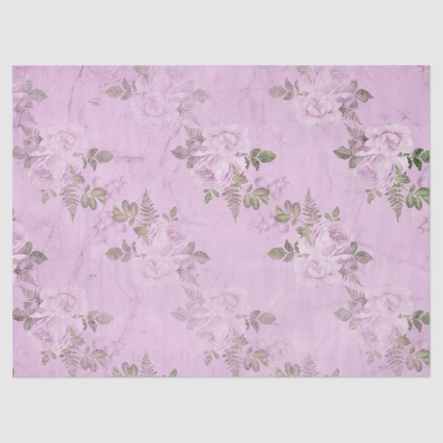 Papier Mousseline Shabby Floral Purple Series Design 10 (Recto)