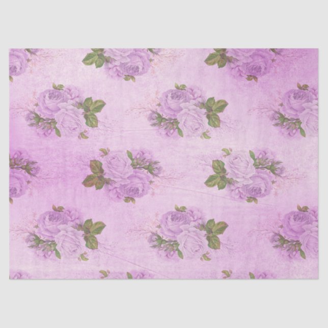 Papier Mousseline Shabby Floral Purple Series Design 9 (Recto)
