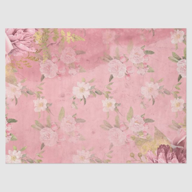 Papier Mousseline Shabby Floral Rose Series Design 3 (Recto)