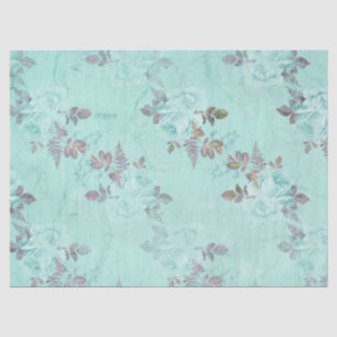 Papier Mousseline Shabby Floral Turquoise Series Design 5