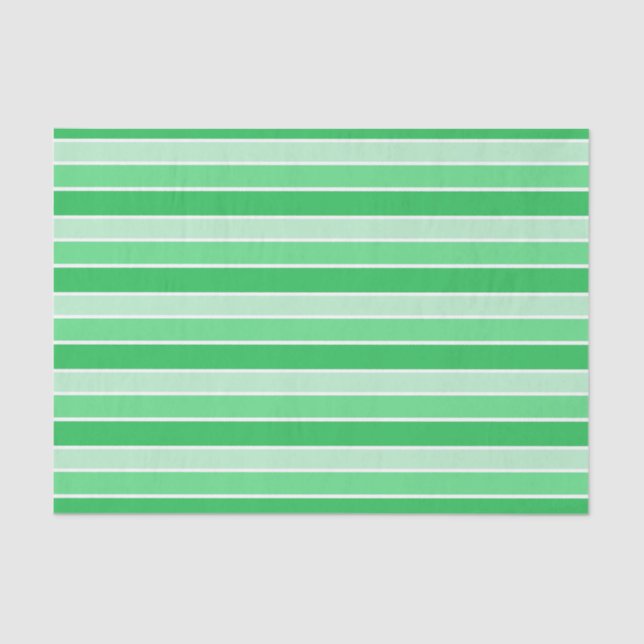 Papier Mousseline Shades of Green Horizontal Stripes (Recto)