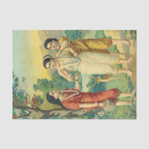 Papier Mousseline Shakuntala Sakhi par Raja Ravi Varma
