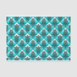 Papier Mousseline Shamanic Tortues de mer Motif - cyan