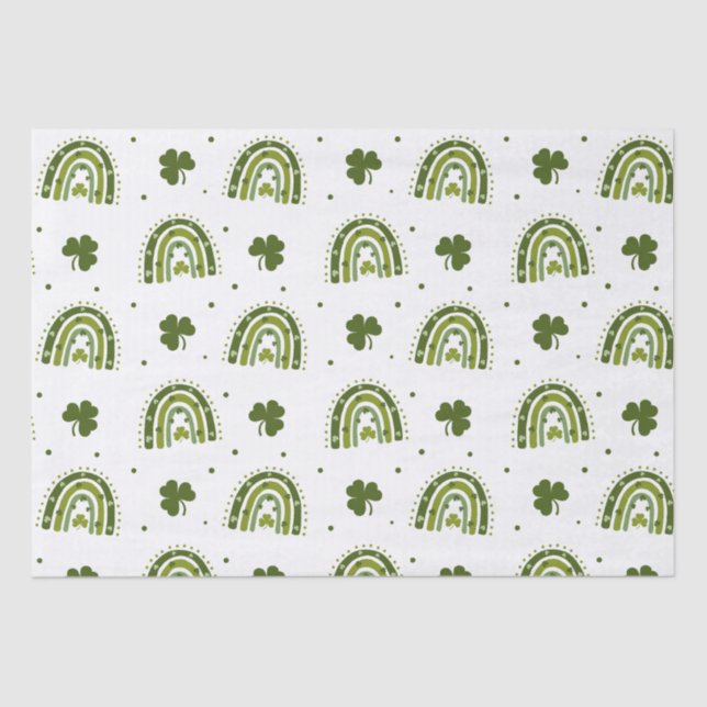 Papier Mousseline Shamrock vert Boho Rainbow St.Patrick's Day (Recto)