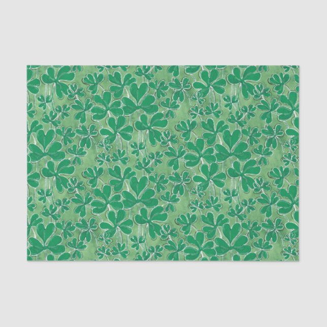 Papier Mousseline Shamrocks du jour de St Patrick (Recto)