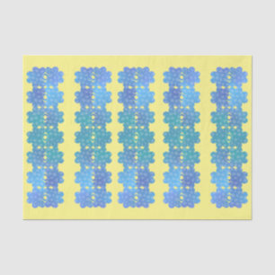 Papier Mousseline Shamrocks irlandais bleu texturé sur jaune