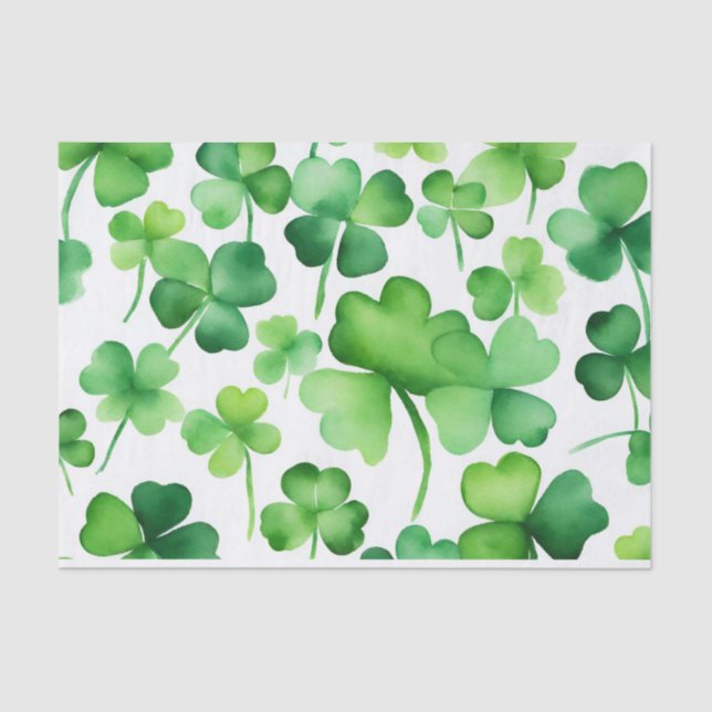 Papier Mousseline Shamrocks verts (Recto)