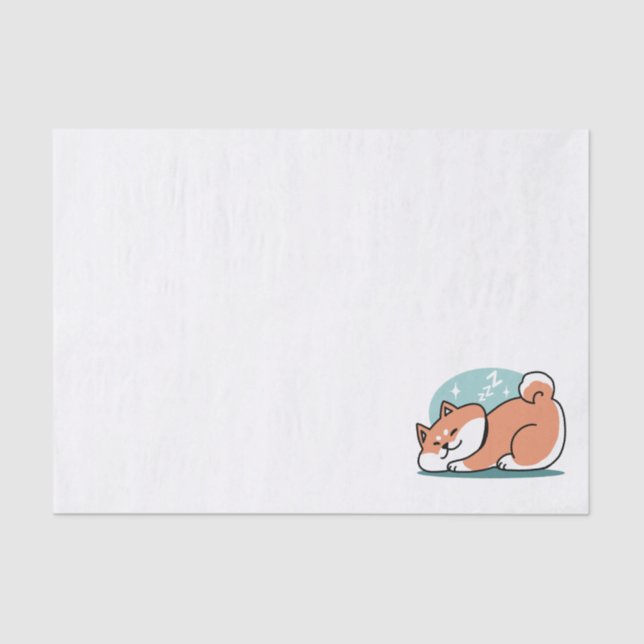 Papier Mousseline Shiba Inu Art : Juste un Shiba Lying Low (Recto)